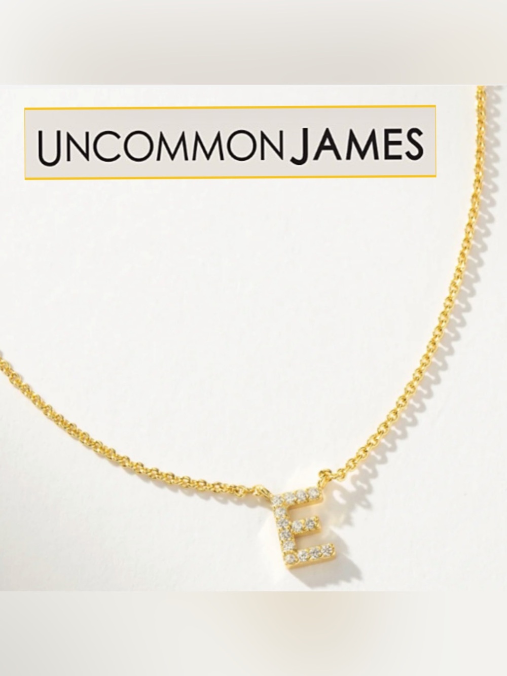 NWT Uncommon James Personalized Touch Letter E Initial Necklace With CZ Crystals